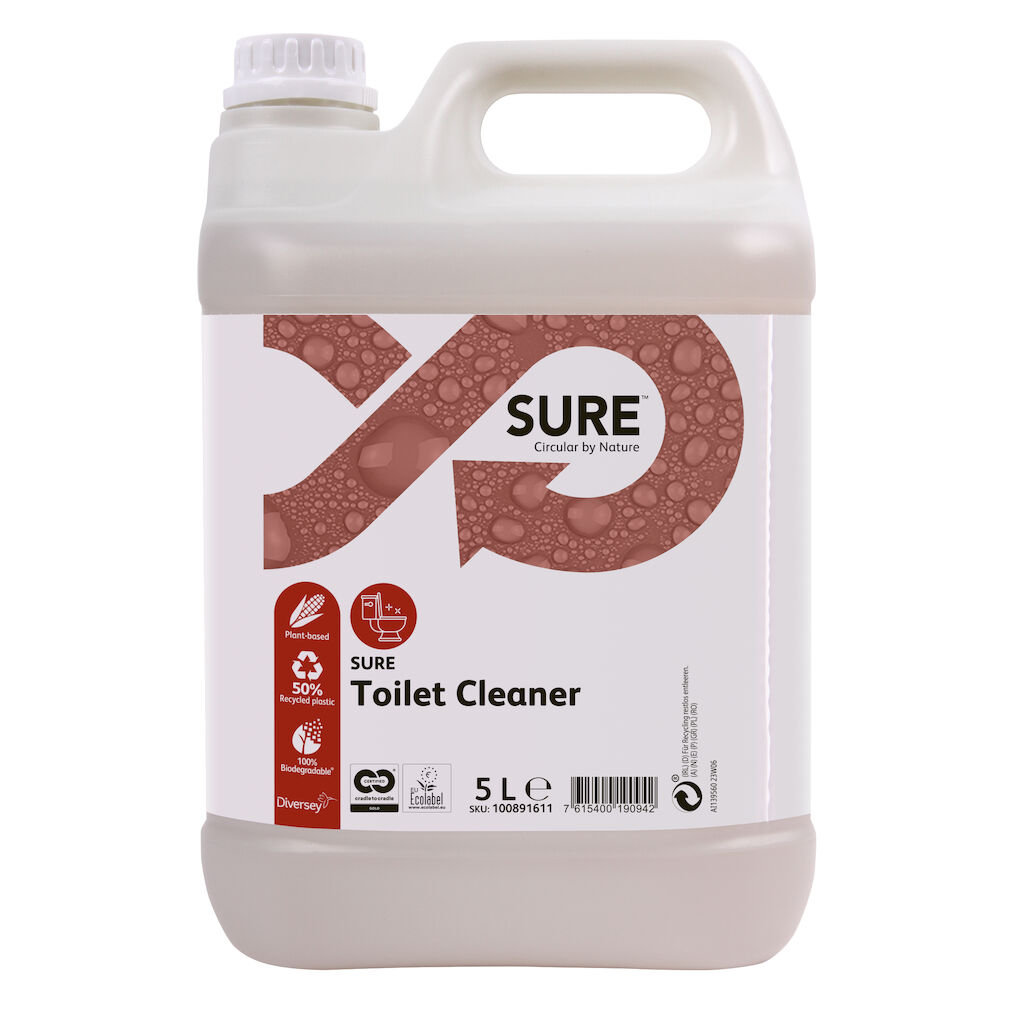 SURE Toilet Cleaner 2x5L - Detergente per WC e orinatoi. Conforme ai requisiti CAM 2021 in ambito civile e sanitario.